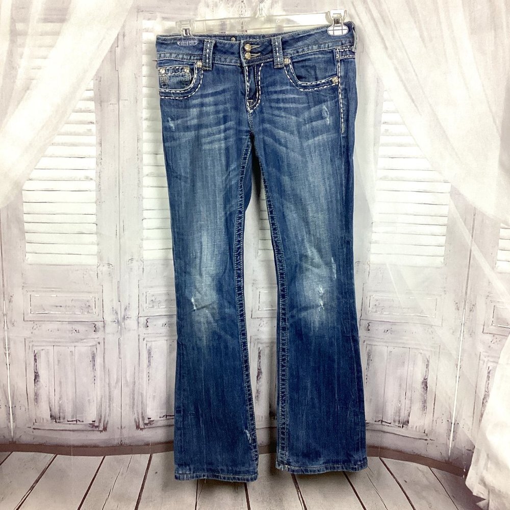 Miss Me White Stitching Jeans JEW50662L Boot Cut 28